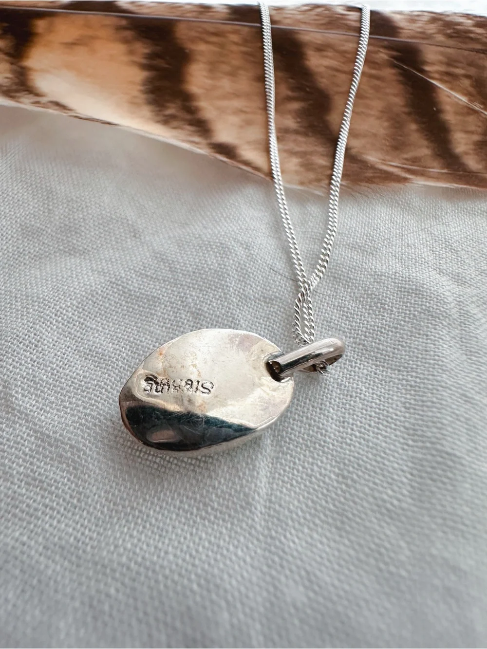 Sterling Silver Turquoise Oval Pendant Necklace - Green Turquoise